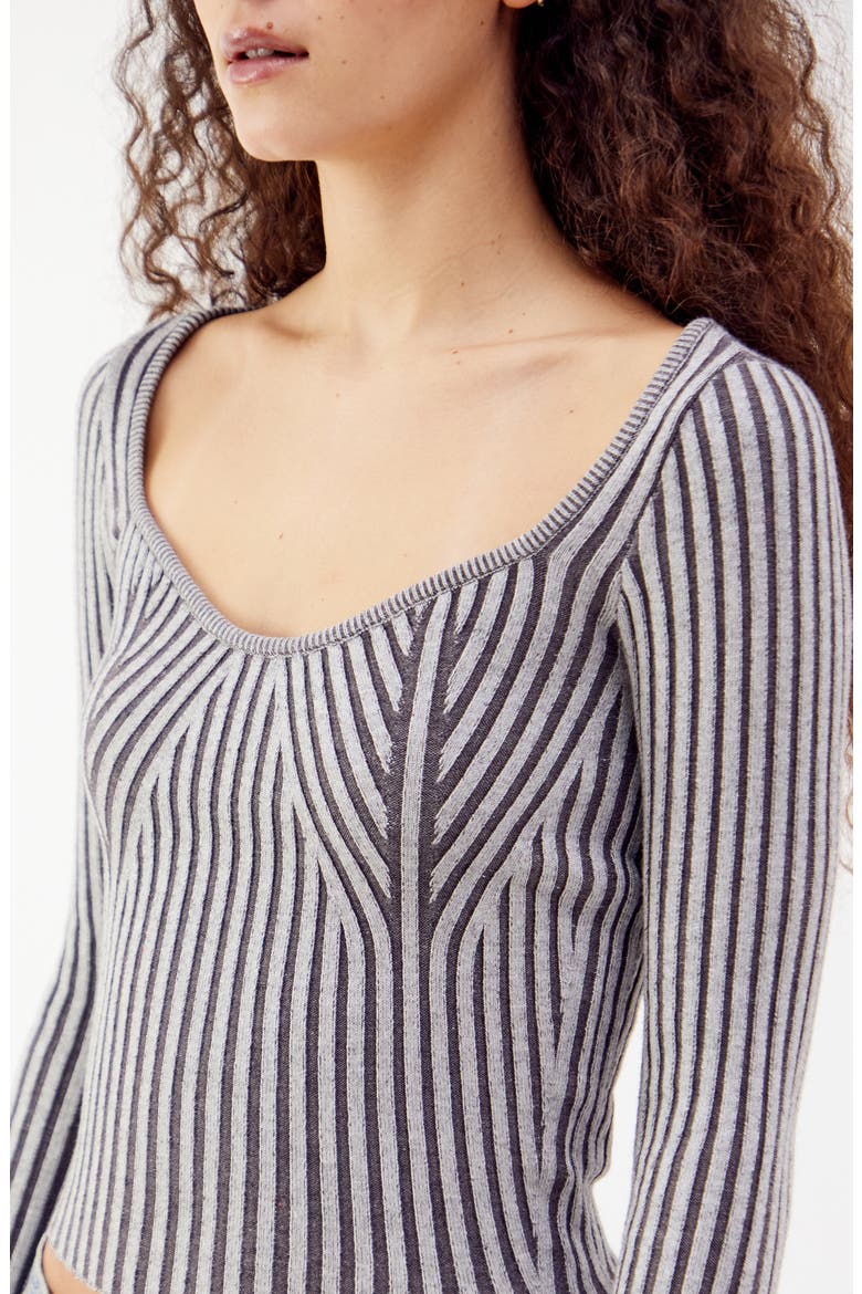 Phoebe Plaited Rib Knit Sweater, Alternate, color, LIGHT GREY