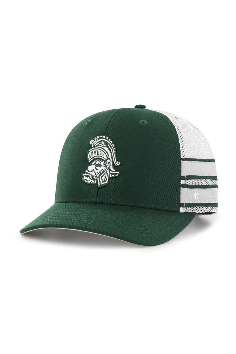 Men's '47 Green Michigan State Spartans Straight Eight Adjustable Trucker Hat, Main, color, Green