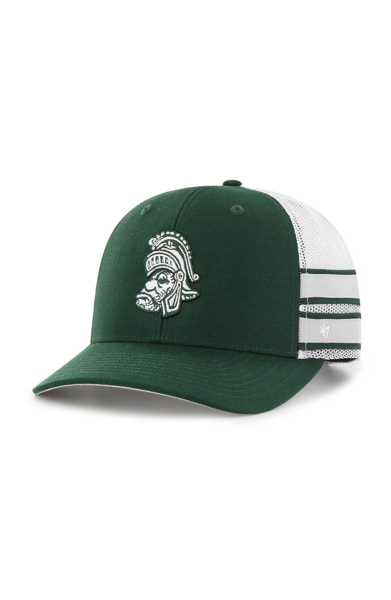 '47 Men's '47 Green Michigan State Spartans Straight Eight Adjustable Trucker Hat, Main, color, Green
