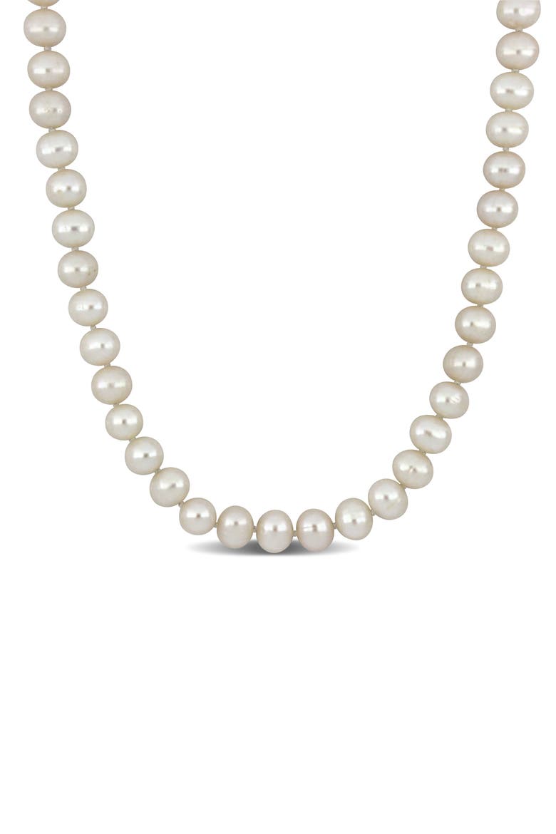 Cultured Pearl Necklace, 7–7.5mm, Main, color, WHITE