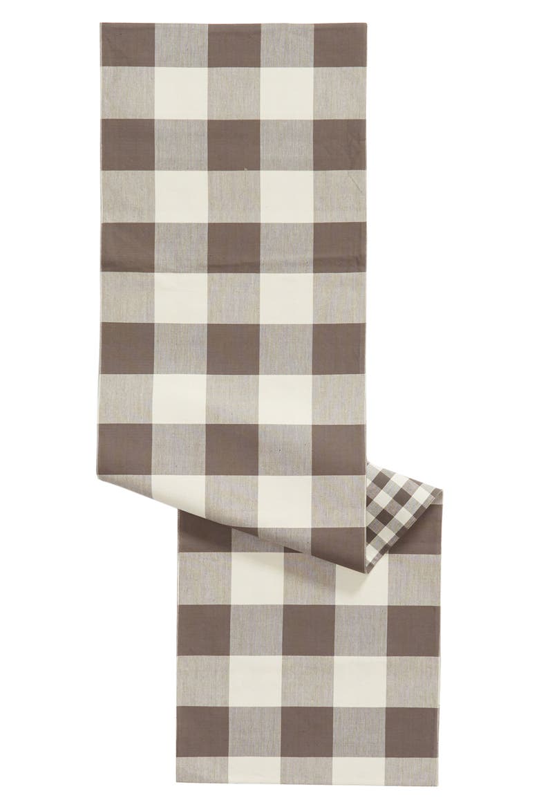 Buffalo Check Table Runner, Main, color, GREY