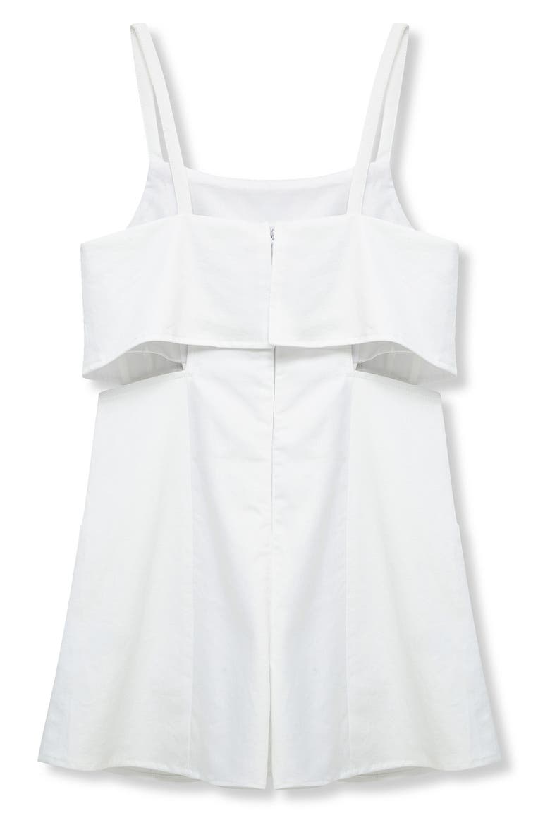 Kids' Cutout Stretch Cotton Romper, Alternate, color, WHITE