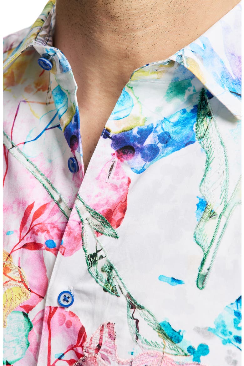 Cypremort Long Sleeve Cotton Button-Shirt, Alternate, color, WHITE MULTI