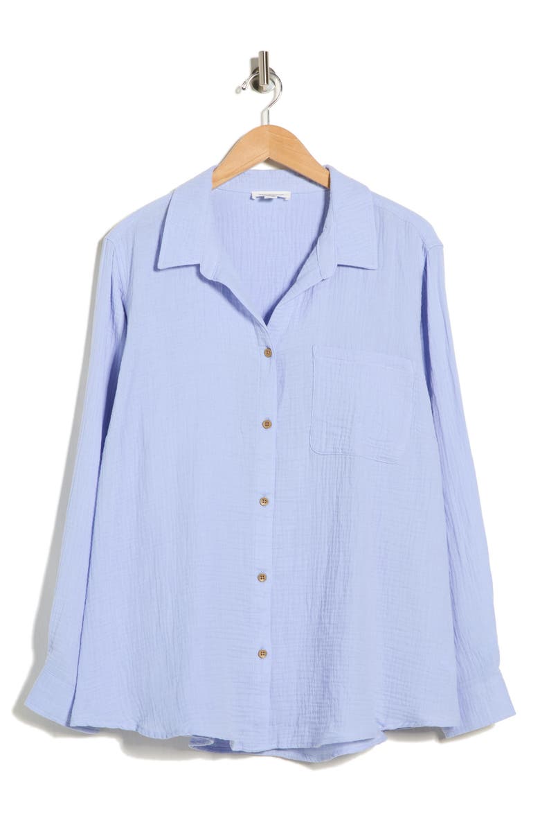 beachlunchlounge Amada Shirt, Alternate, color, Light Denim