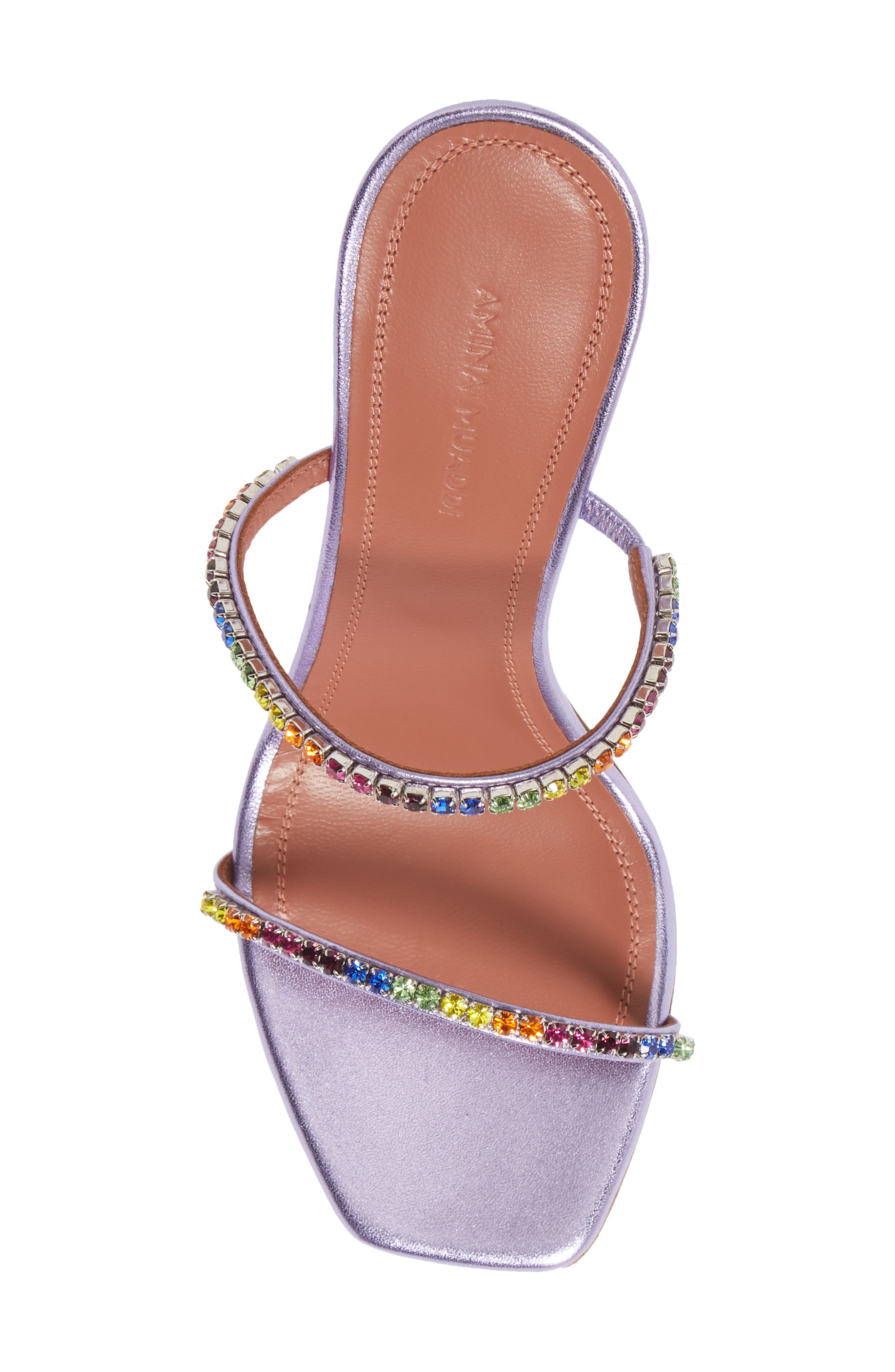 Amina Muaddi Gilda Crystal Slide Sandal, Alternate, color, 