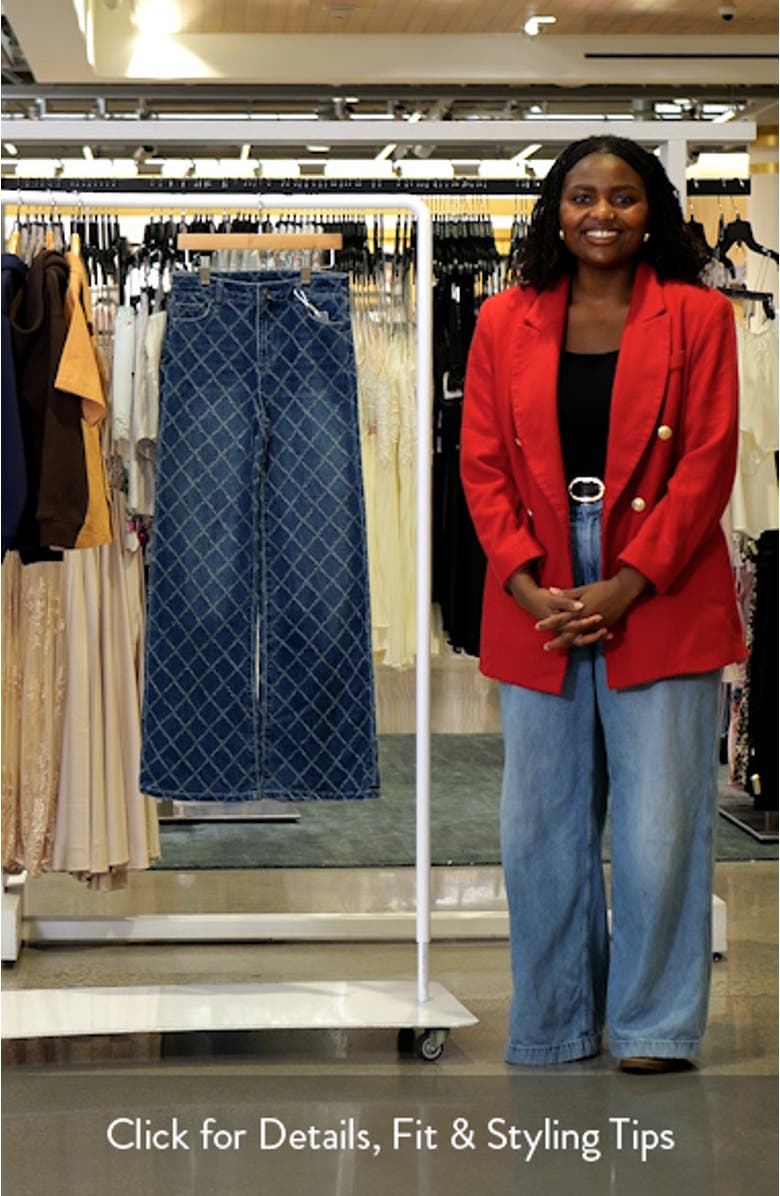 Kids' Diamond Needle Punch Wide Leg Jeans, sales video thumbnail