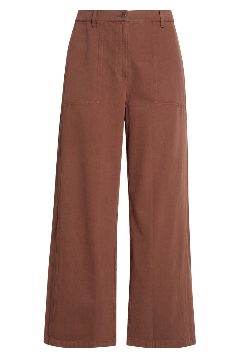 High Waist Wide Leg Full Length Organic Cotton Pants, Alternate, color, TRUFL