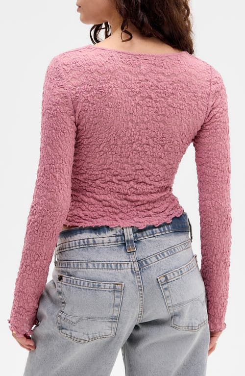 Bdg Urban Outfitters Olivia Lace Long Sleeve Top In Pink