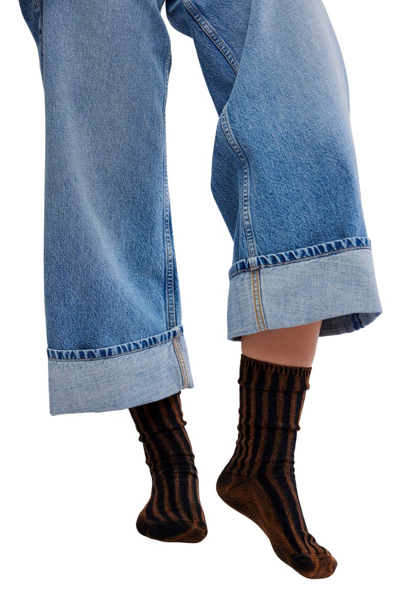 Overdyed Trouser Socks, Alternate, color, TOBACCO