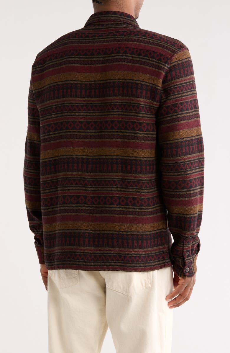 Billabong Offshore Jacquard Stripe Flannel Buton-Up Overshirt, Alternate, color, Brick