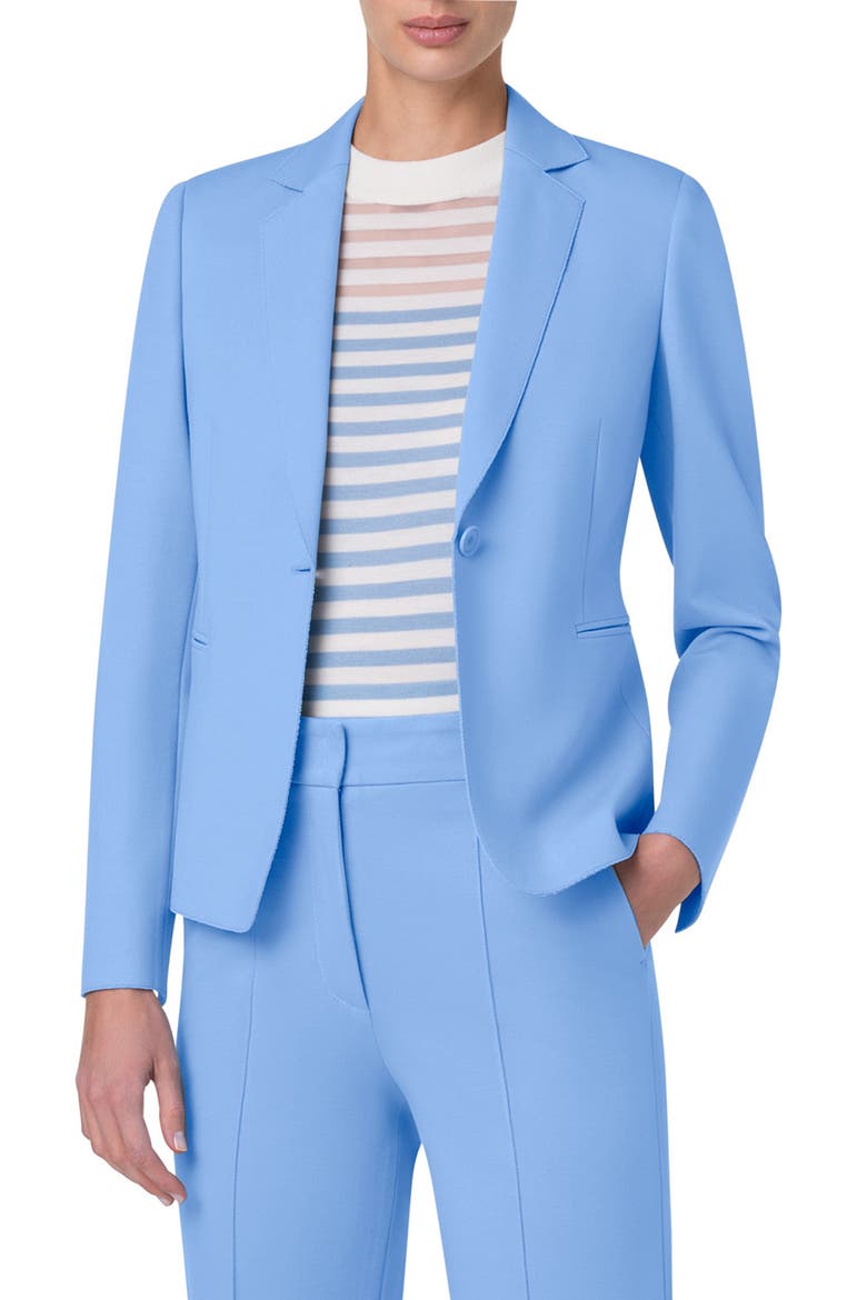 One-Button Double Face Blazer, Main, color, SKY