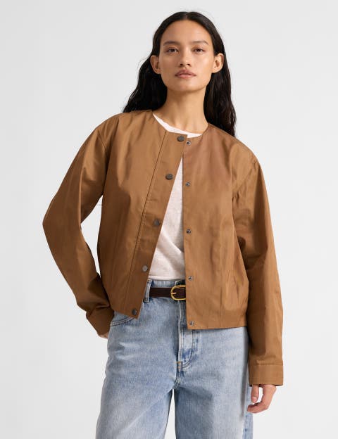 Pleat Hem Bomber Jacket