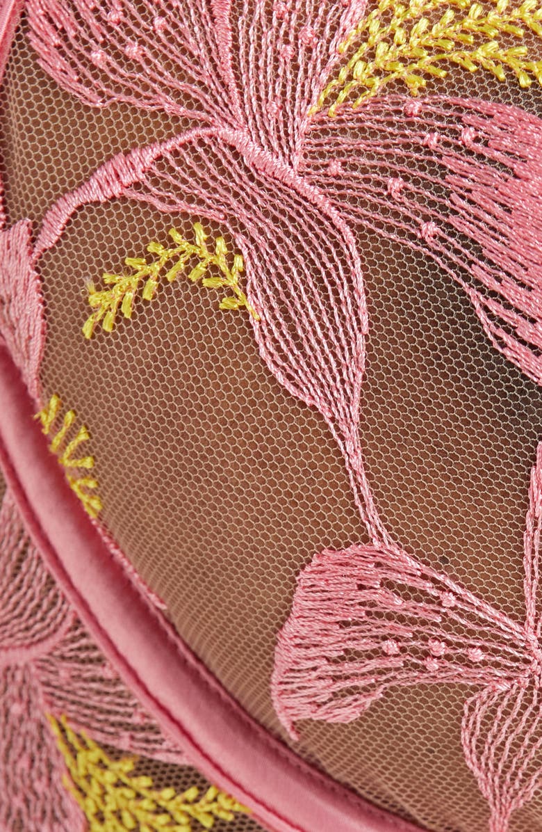Bluebella Patrice Embroidered Underwire Bra, Alternate, color, Pink/ Blazing Yellow