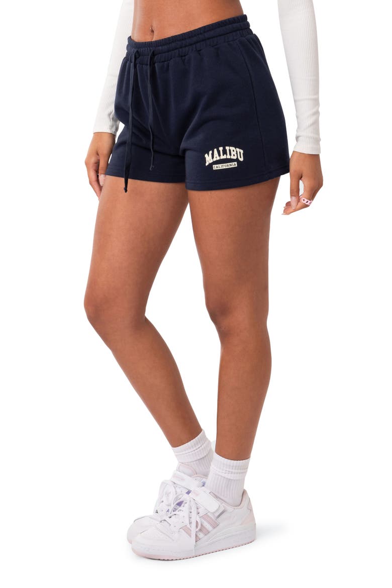 Malibu Girl Cotton Terry Shorts, Alternate, color, NAVY