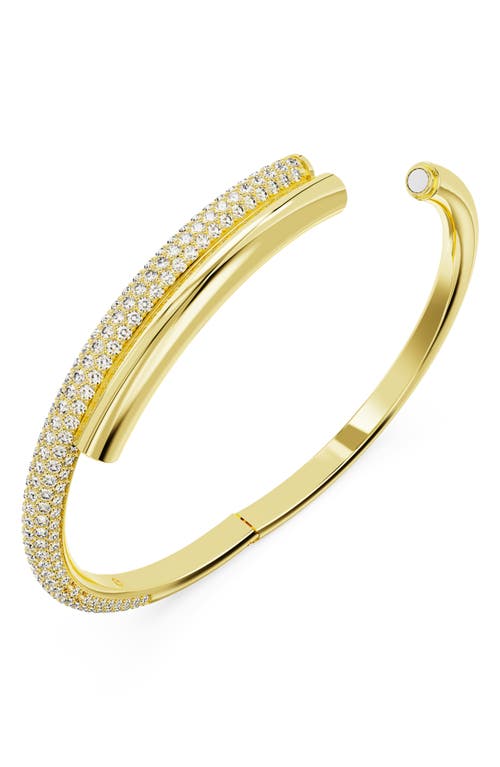 Swarovski Pave Crossover Bangle Bracelet In Gold
