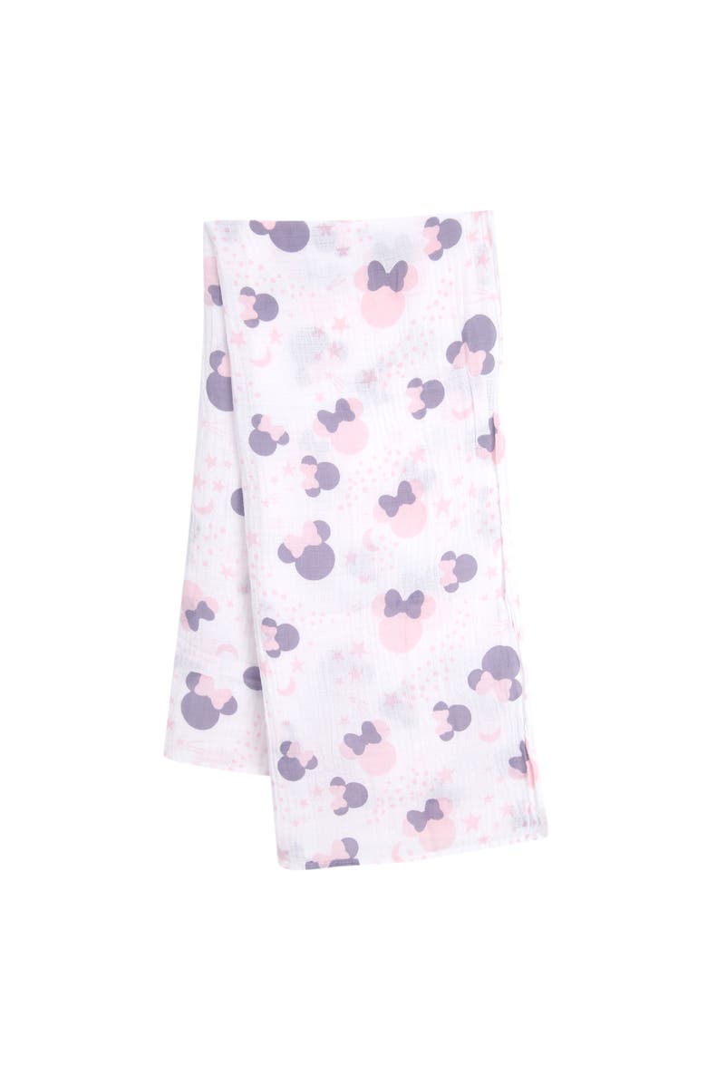 Lambs & Ivy Disney Baby Minnie Mouse Muslin Swaddle Blanket & Plush Gift Set, Alternate, color, White
