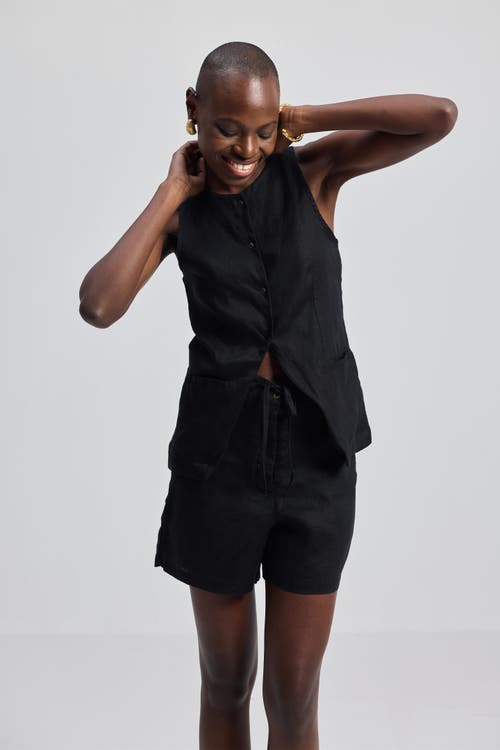 Reistor Hemp Vest Jacket In Black