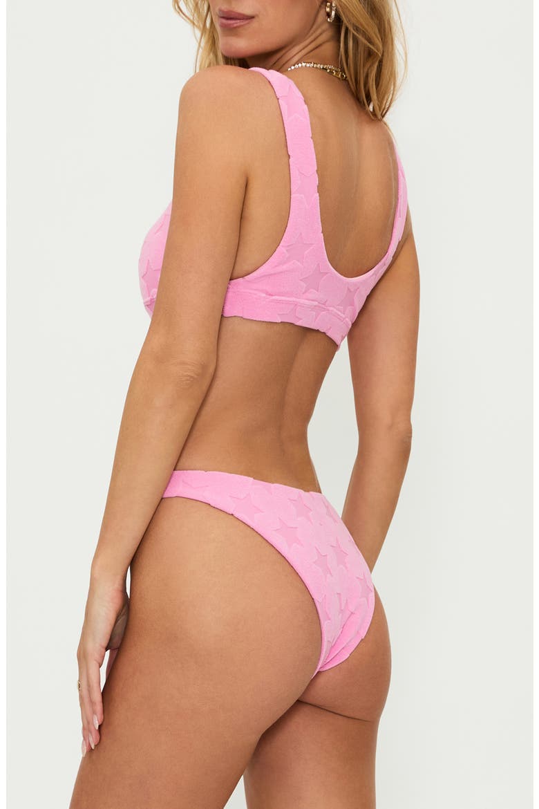 Kaylin Rib High Cut Bikini Bottoms, Alternate, color, PRISM PINK STAR