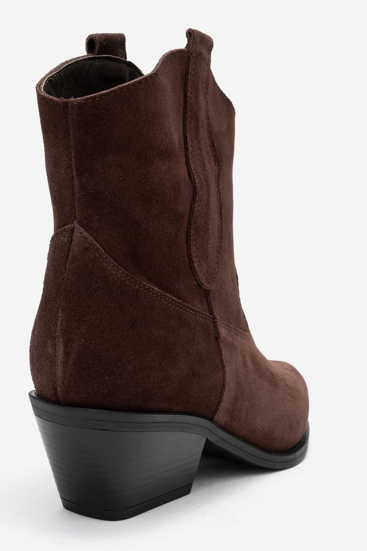 Elia Leather Western Boot, Alternate, color, Brown Suede
