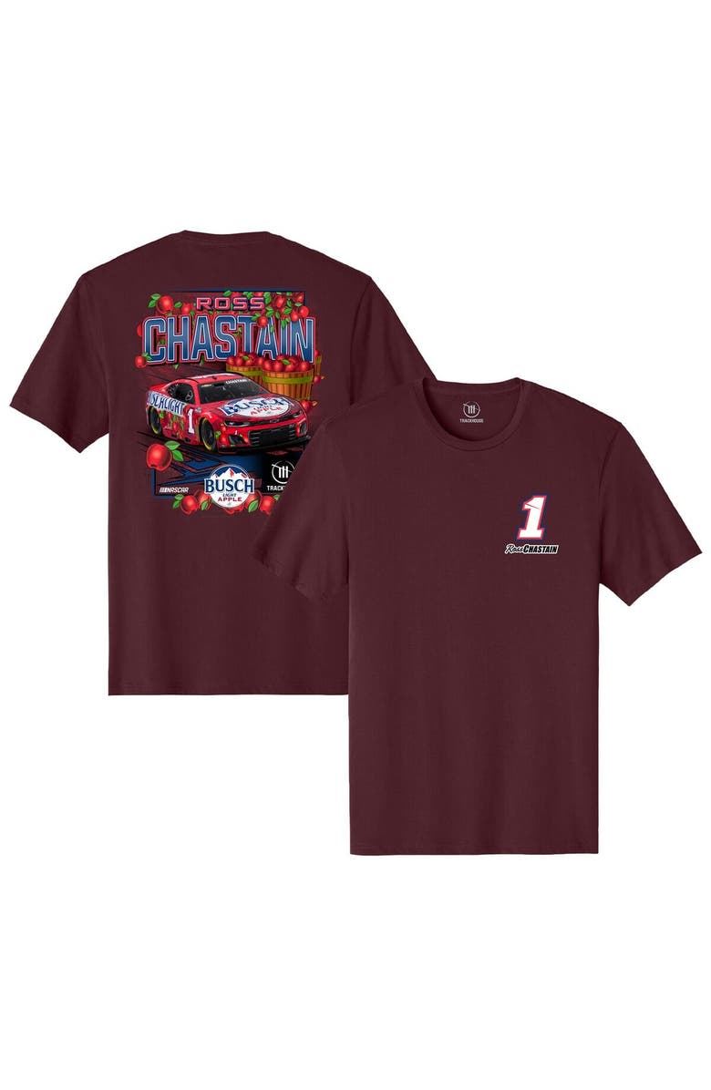 Trackhouse Racing Team Collection Men's Trackhouse Racing Team Collection Maroon Ross Chastain Busch Light Apple Car T-Shirt, Alternate, color, Maroon