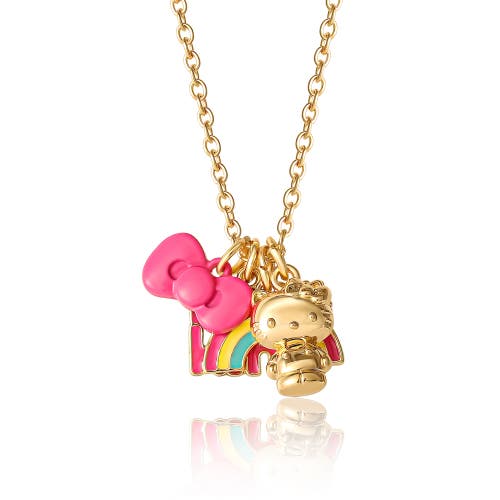 Hello Kitty Charm Set With Necklace Chain In Gold