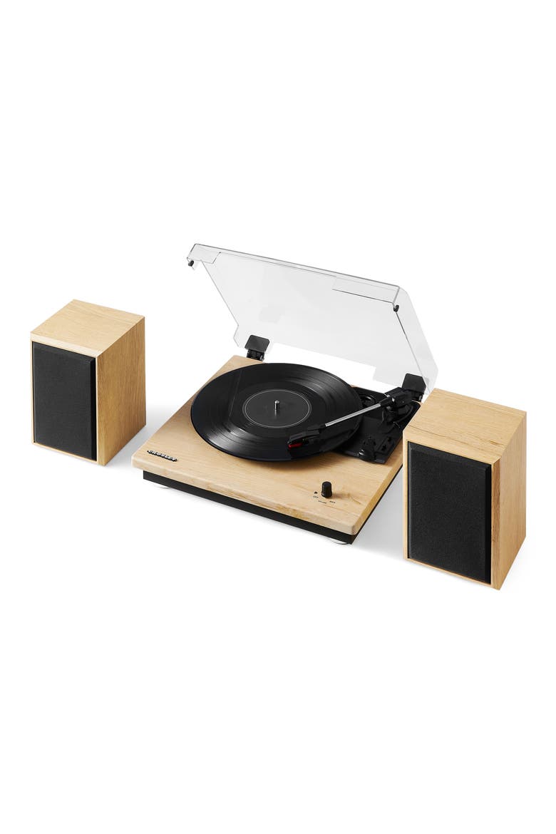 Brio 3-Speed Turntable & Bookshelf Speakers Set, Alternate, color, NATURAL
