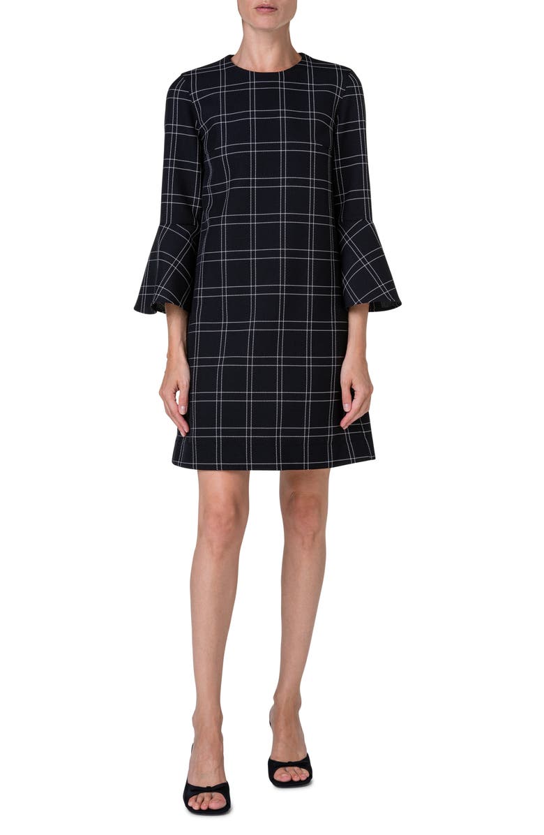 Akris punto Windowpane Plaid Shift Dress, Main, color, 