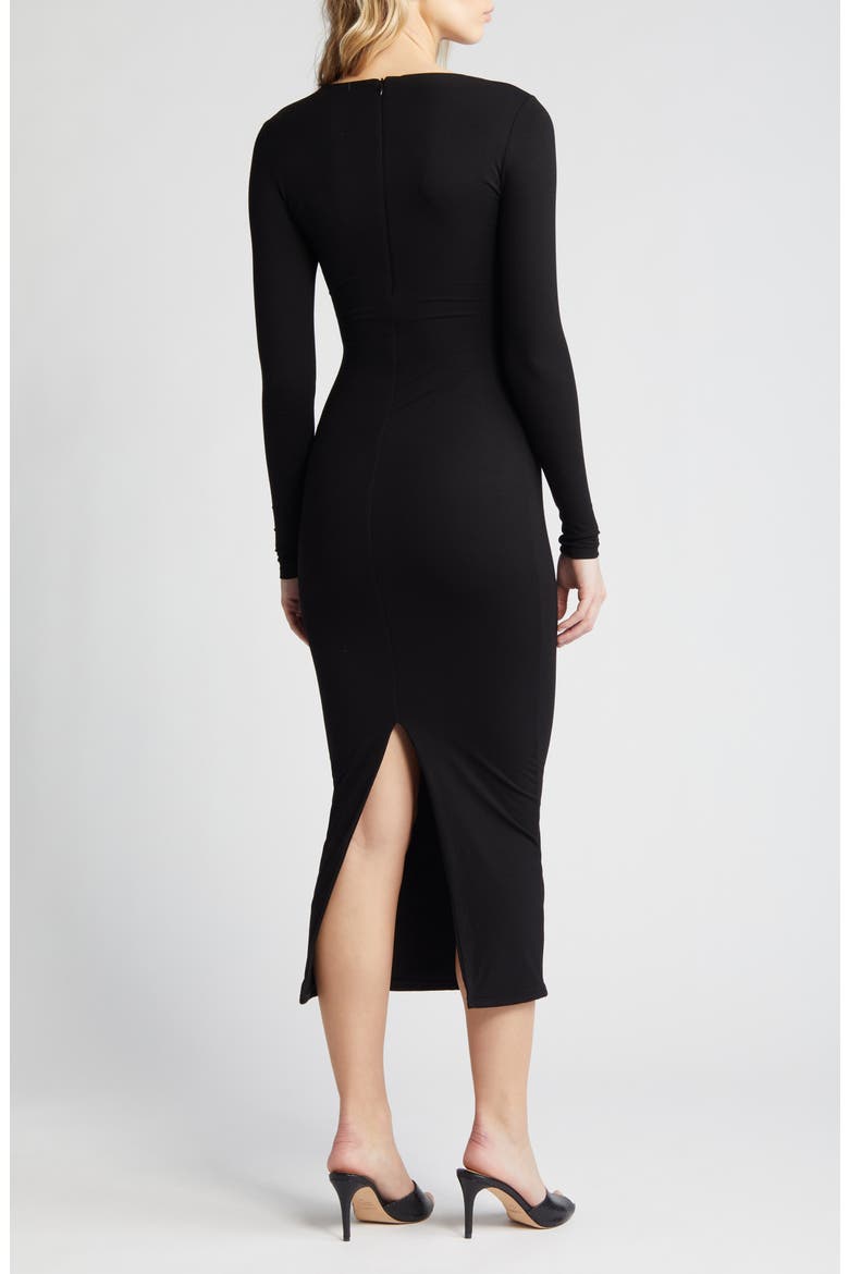 Extra Butter Long Sleeve Midi Dress, Alternate, color, BLACK