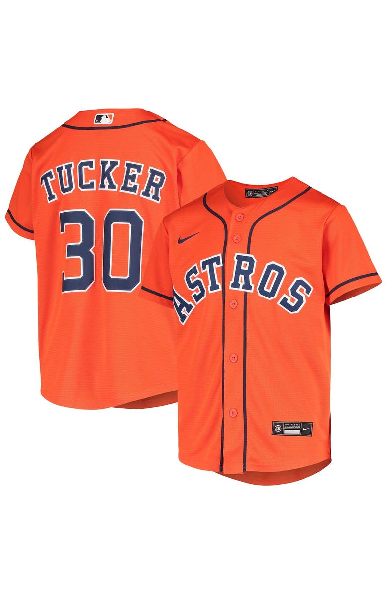 Nike Youth Nike Kyle Tucker Orange Houston Astros Alternate Replica Player Jersey, Main, color,