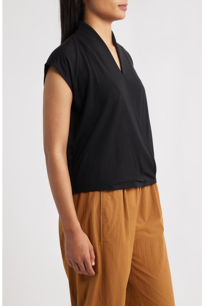 Cap Sleeve Boxy Top, Alternate, color, BLACK