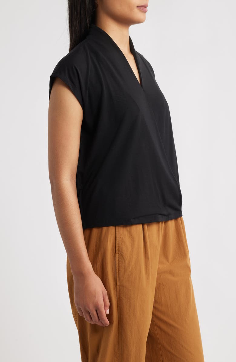 Eileen Fisher Cap Sleeve Boxy Top, Alternate, color, Black