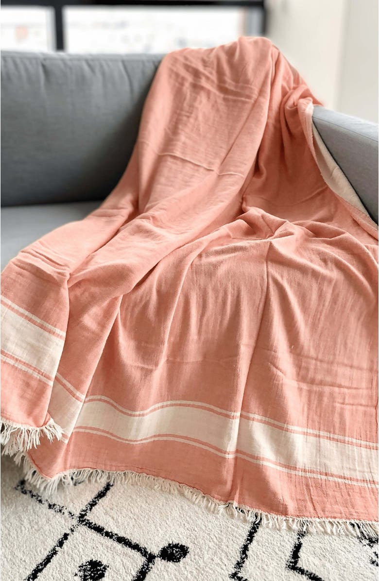 Olive
Linen Summer Double Sided Throw, Alternate, color, Coral