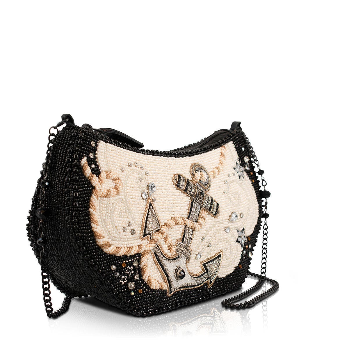 Mary Frances Accessories Hold Fast Crossbody Handbag, Alternate, color, White / Black