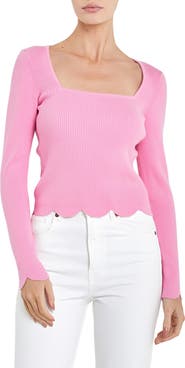 English Factory Scallop Hem Sweater