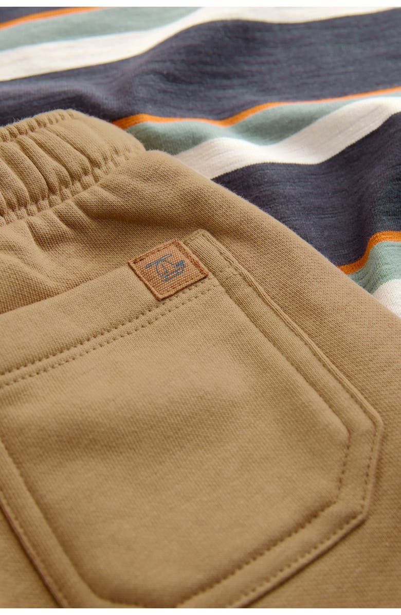 NEXT Kids' Stripe Crewneck Shirt & Sweatpants Set, Alternate, color, Charcoal Grey