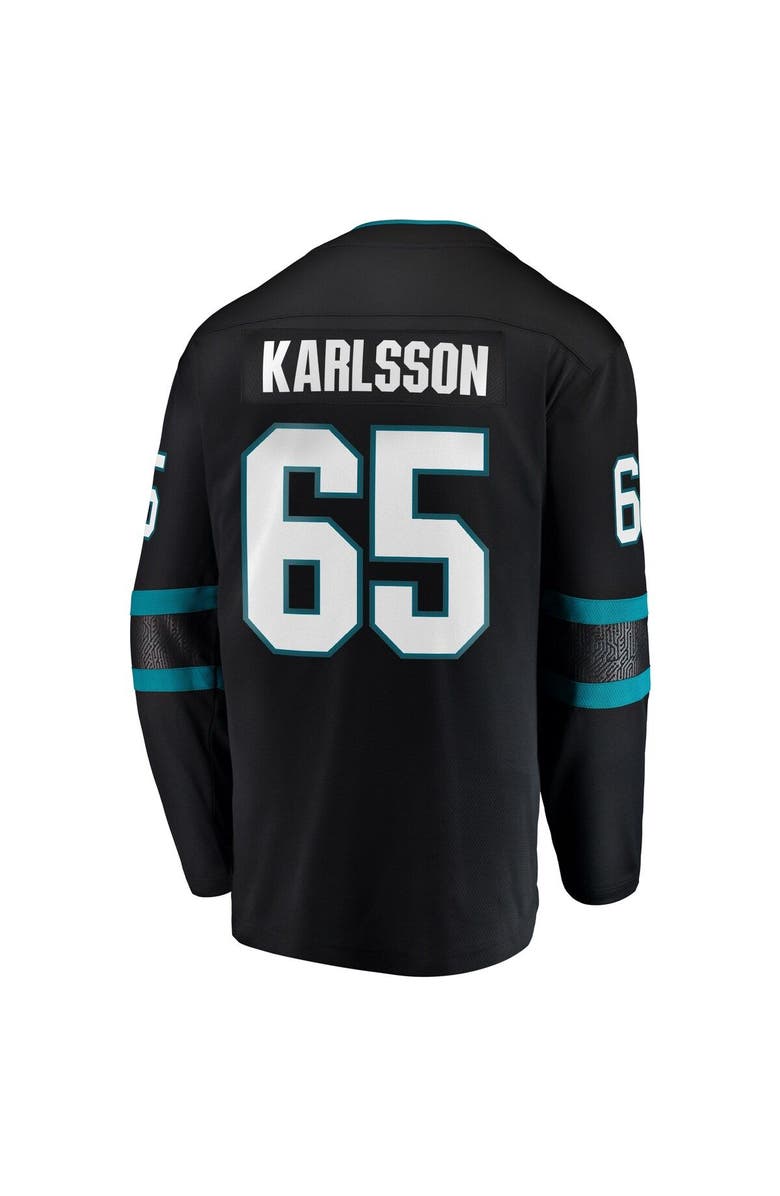 FANATICS Men's Fanatics Branded Erik Karlsson Black San Jose Sharks Breakaway Alternate Player Jersey, Alternate, color, 