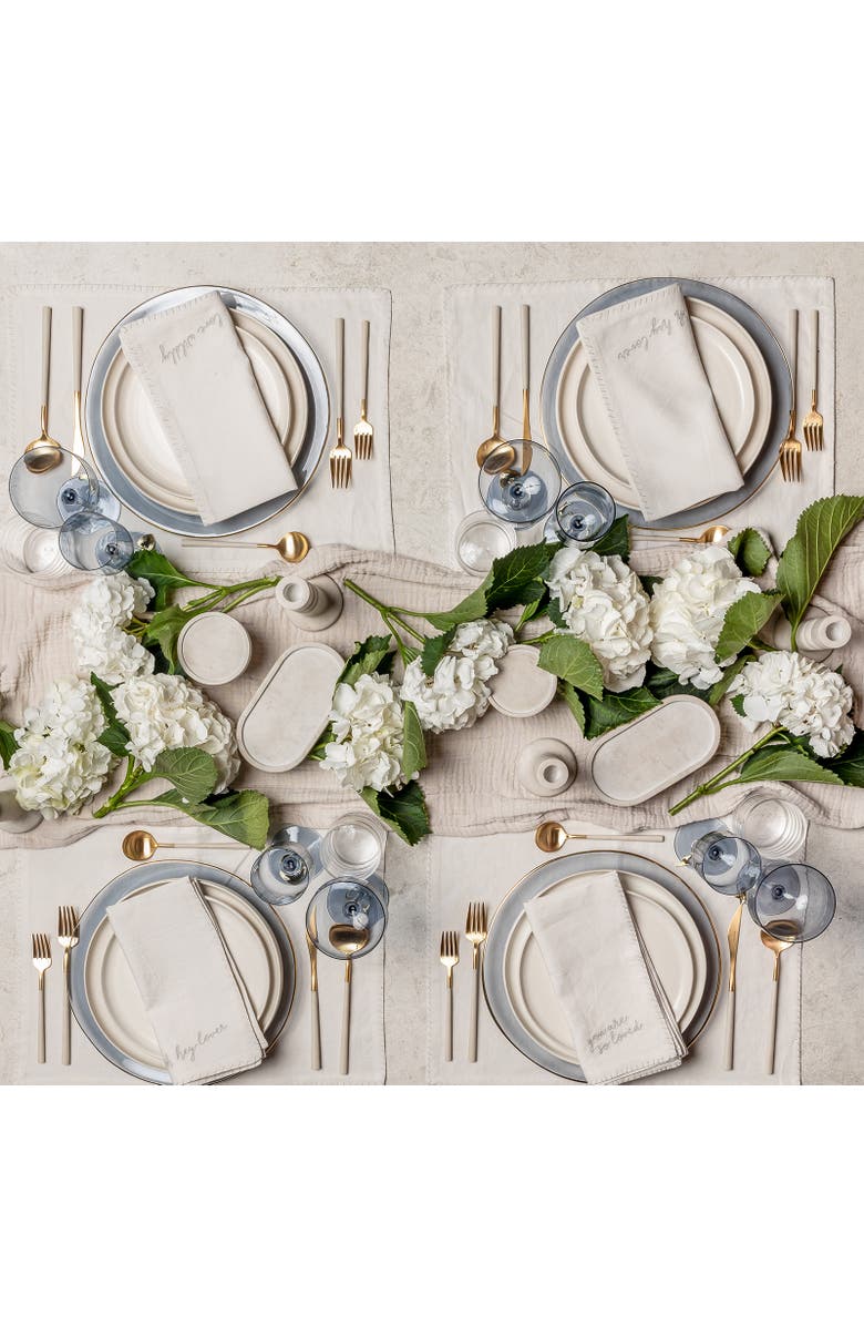 House of Revelry Love Notes Whipstitch Placemat Set of Four, Alternate, color, Neutral