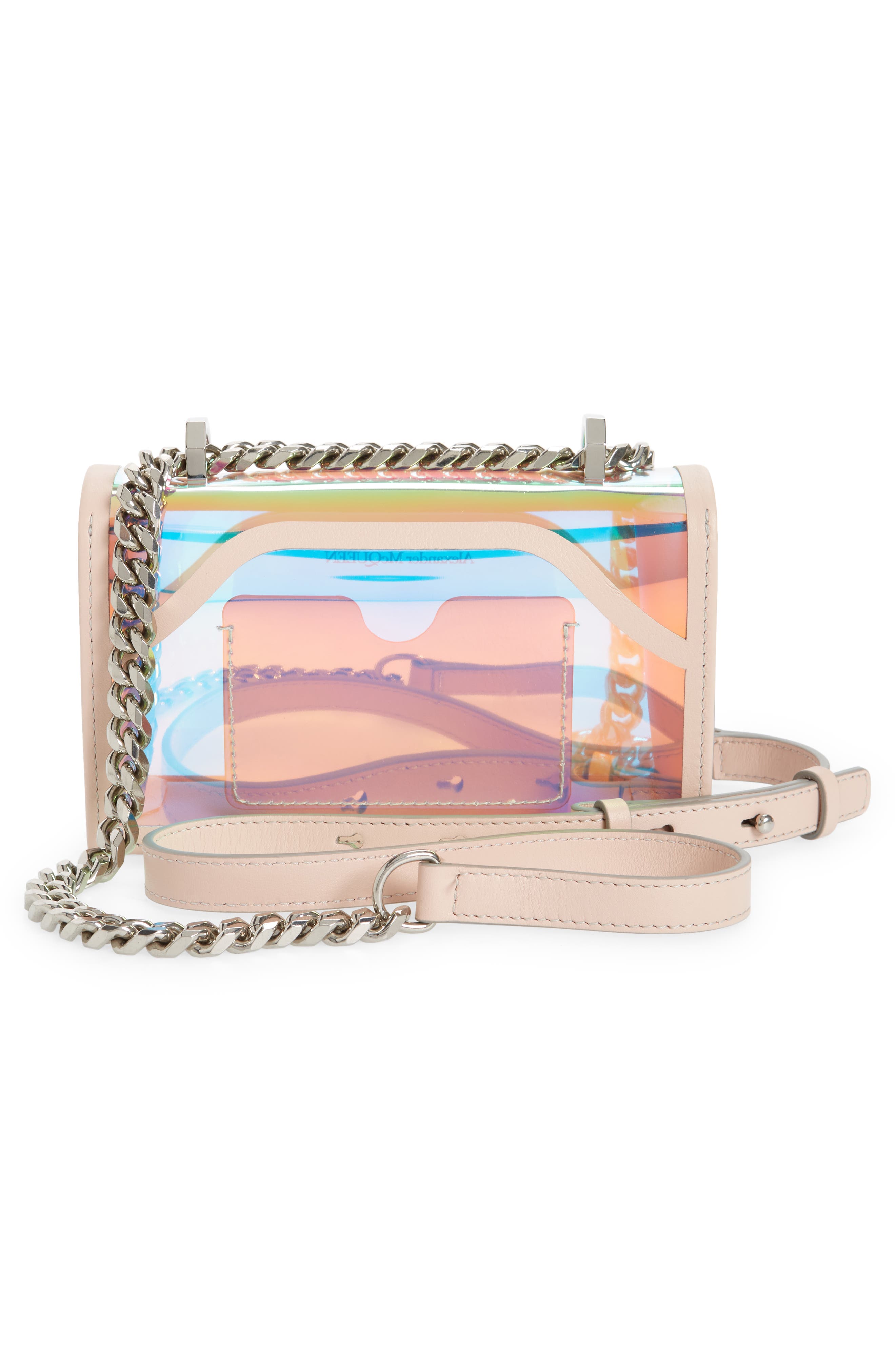 McQueen Alexander McQueen Knuckle Ring Transparent Shoulder Bag, Alternate, color, 