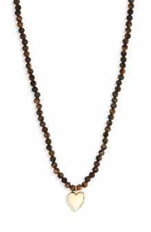 Tiger's Eye Heart Necklace
