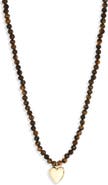ARGENTO VIVO Tiger's Eye Heart Necklace