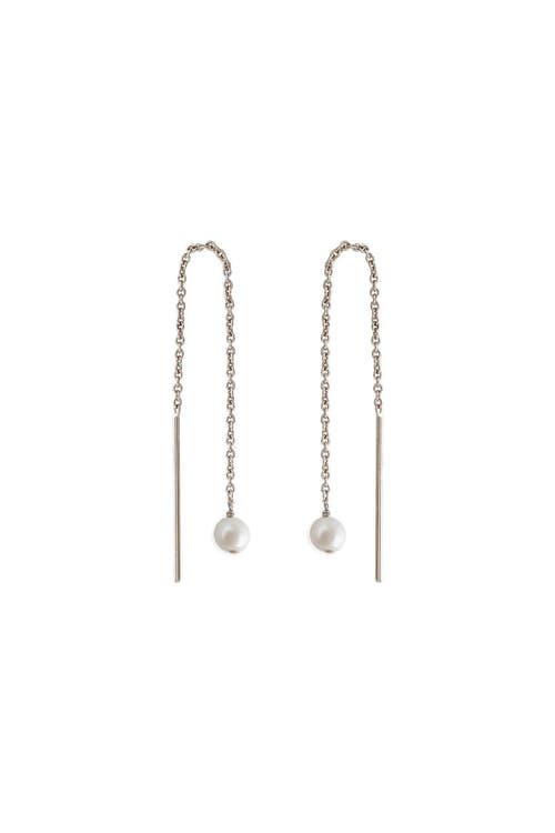 Astor & Orion Paloma Pearl Threaders In Silver