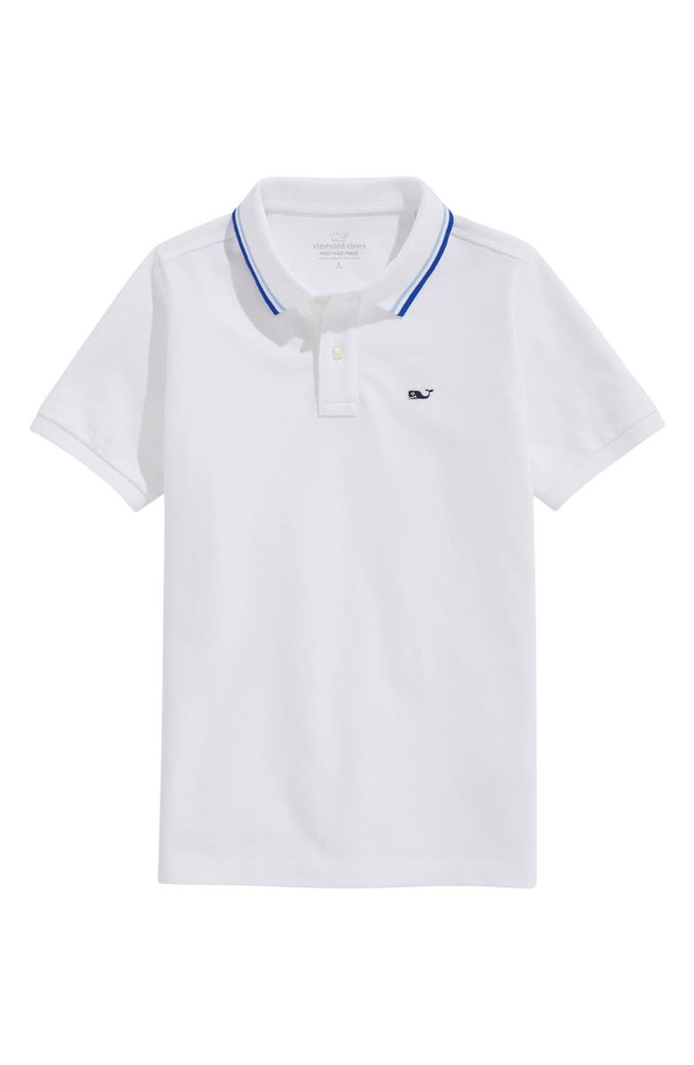 vineyard vines Kids' Tipped Cotton Piqué Polo, Main, color,