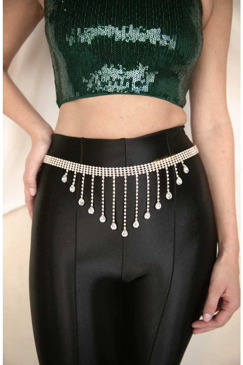 Crystal Drop Belly Chain, Alternate, color, GOLD