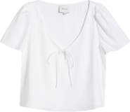 Reformation Mayla Tie Keyhole Linen Top