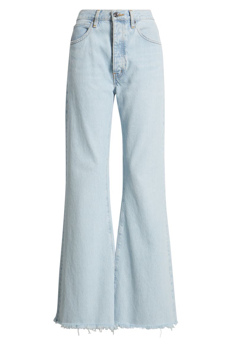 The Lax Frayed High Waist Flare Jeans, Alternate, color, WISP RAW FRAY