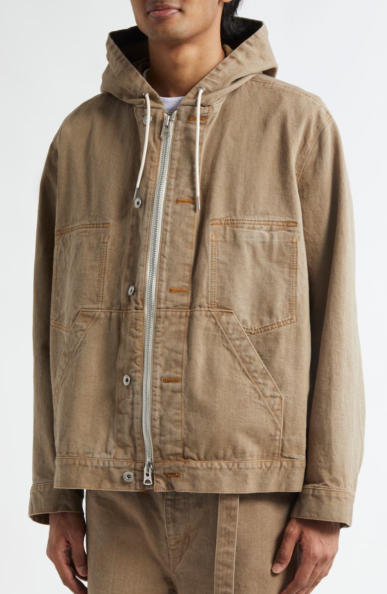 Sacai Denim Zip Hoodie, Alternate, color, 