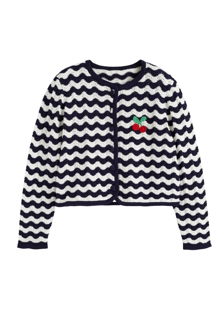 Cotton Cherry Crochet Cardigan, Alternate, color, Blue/Cream