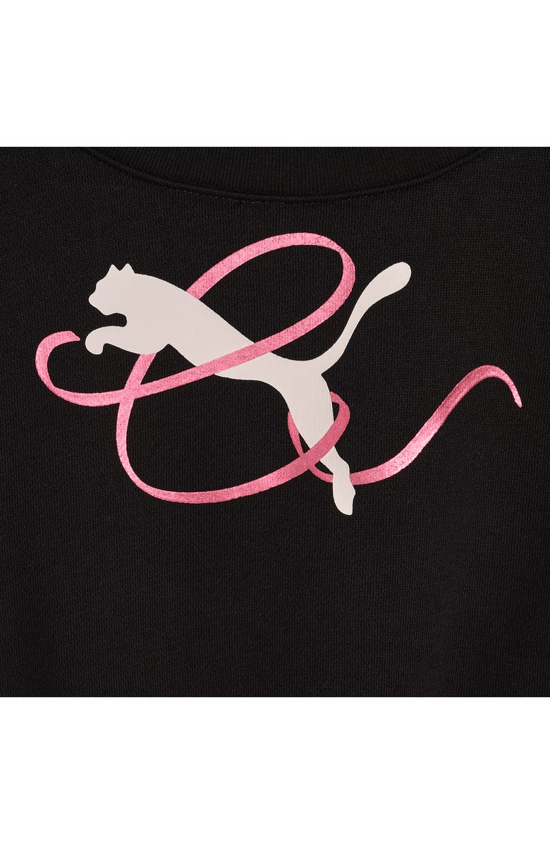 PUMA Kids' Crewneck Sweatshirt, Graphic T-Shirt & Skort Set, Alternate, color, Black