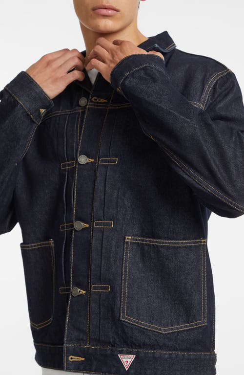 Guess Jeans Denim Trucker Jacket In Blue