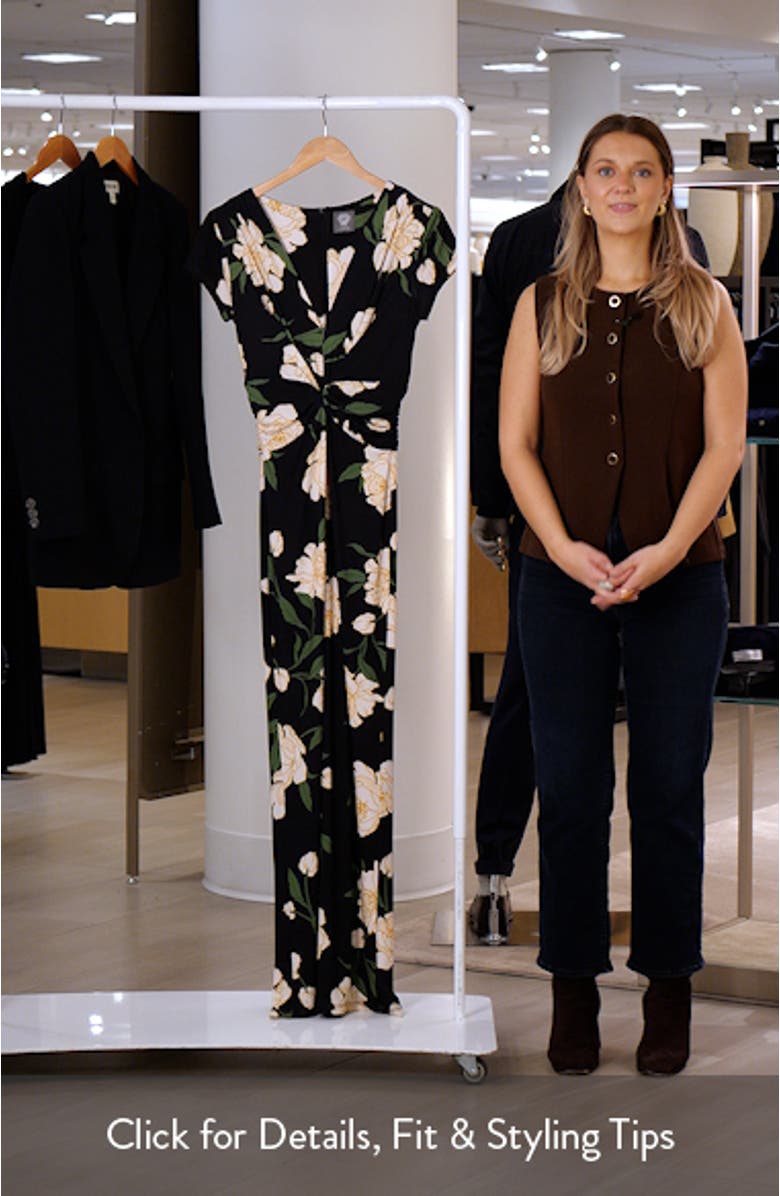 Floral Twist Front Wide Leg Jumpsuit, sales video thumbnail